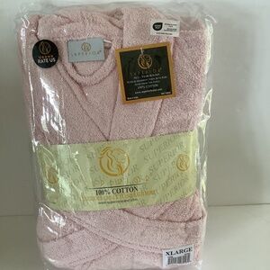 Ladies 100% cotton belted robe pink XL